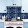 XUANINY 5-Sheet Peel and Stick Backsplash Tiles Dark Blue Surface