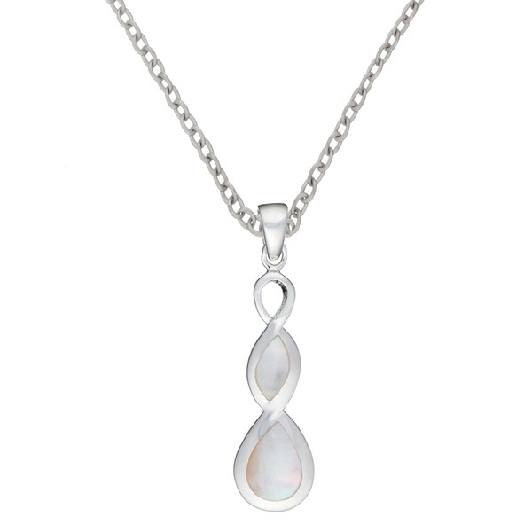 Silverly Womens 925 Sterling Silver Mother Of Pearl Shell Twist