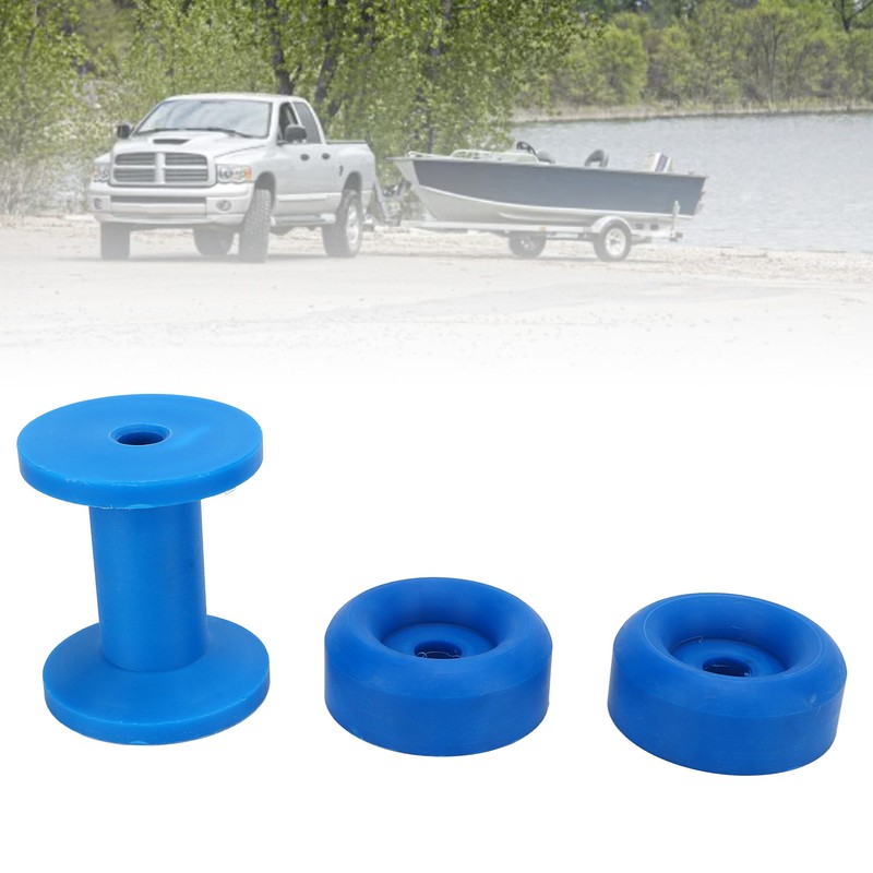 3pcs Trailer Bow Stop Roller Blue PVC Keel Roller Wear