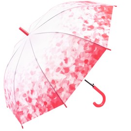 ThreeH Fiberglass Frame Long Handle Umbrella Windproof Gradient Color Auto Open Design for Storms & Heavy Rain Red to White Fade