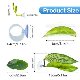 5-Piece Betta Fish Tank Accessories Set: Non-Tear Soft Aquarium Plants, Acrylic Hideout Tube Tunnel & Leaf Hammock for Stress-Free Environment – Safe Decorations with Spare Suction Cups