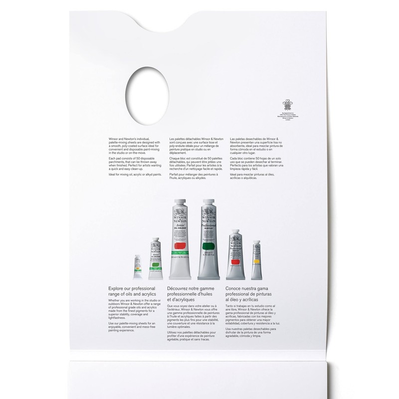 Winsor & Newton Tear-Off Palettes, 23cm x 31cm, 50 Sheets