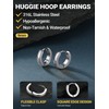 PROSTEEL Hoop Earrings for Men, 9mm Stainless Steel Small Silver