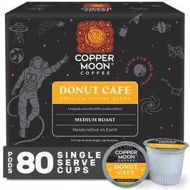 Copper Moon Single Serve Coffee Pods for Keurig K-Cup Brewers, Medium Roast, Donut Café Blend, 80 Count