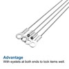 TA-VIGOR 4Pcs Stainless Steel Lanyard Cable 1.5mm x 20cm, Eyelet