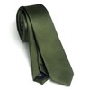 Landisun Olive Green Tie Men Women Solid Skinny Ties Slim