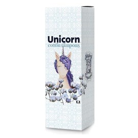 UNICORN Tampons, Organic Plant-Based Compact Applicator Regular Cotton Tampon Cartridge (60 Count, Pack of 6)