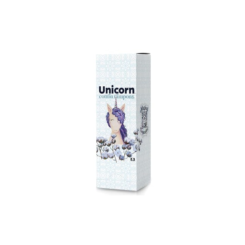 UNICORN Tampons, Organic Plant-Based Compact Applicator Regular Cotton Tampon Cartridge