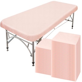 150 Pcs 82 x 35'' Disposable Massage Table Sheets Fitted with Elastic Disposable Massage Bed Covers for Spa Beauty Salon Tattoo Facial Lash Bed Breathable Waterproof Oilproof Non Woven Fabric(Pink)
