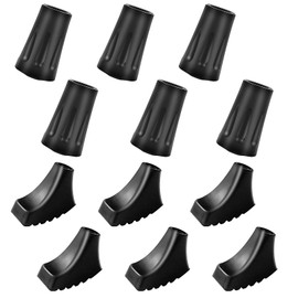 YPLonon Pack of 12 Nordic Walking Poles Rubber Buffer for Walking Poles, Nordic Walking Rubber Buffer Asphalt Trekking Poles Replacement Parts for Walking Sticks and Hiking Poles (10 mm)