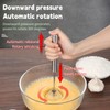 3 pcs Stainless Steel Semi-Automatic Whisk Wood Grain Hand Push