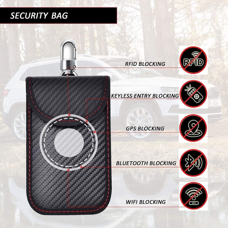 Upgraded Bag for Key Fob (2 Pack),Premium Key Fob Protector–