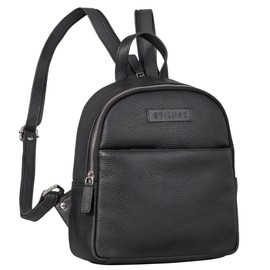 STILORD 'Elonora' Vintage Leather Backpack Bag 2 in 1 Women's Small Women's Backpack Leather Daypack Backpack for Women Backpack Handbag Women's Daypack Genuine Leather, black, Rucksack