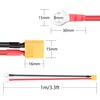 RIIEYOCA XT60 to O Ring Terminal Cable,XT60 Male to O