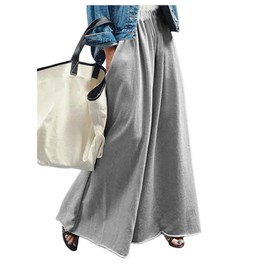 RoseSeek Women's Wide Leg Sweatpants High Elastic Waist Flowy Palazzo Pants Loose Baggy Pants Bottoms Grey L