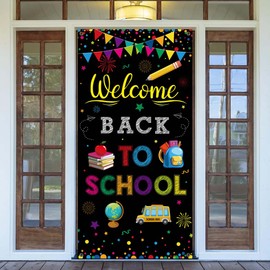 Welcome Back to School Door Cover, 70 * 35 Inch Back to School Decorations, First Day of School Decorations Door Cover