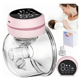 Extractor de Leche Eléctrico Portátil Gllai Silencioso Inalámbrico con 9 Niveles Rosa