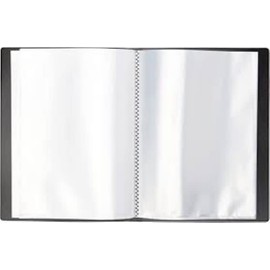 A4 Display Book with Zipped Closure with 20 Plastic Pockets Presentation Folder with Plastic Sleeves Black Copy Safe Cover