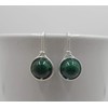 Earrings Noble - Gemstone Malachite - Silver-Plated