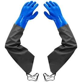 Long Rubber Gloves, Elbow Length Drain Gloves, Heavy Duty Pond Gloves, Chemical Protective Gloves for Resist Strong Acid, Alkali and Oil