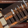 17 Pezzi Kit di Coltelli per Intaglio del Legno, Strumenti