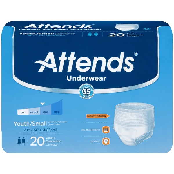 Attends Underwear Super Plus Absorbency Small 22"-34" - Case of