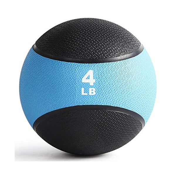 RitFit Weighted Medicine Ball - Non-Slip Rubber Shell & Dual Texture Grip - Workout Exercise Ball for Core Strength, Balance Training, Coordination Fitness - Multiple Weights & Colors