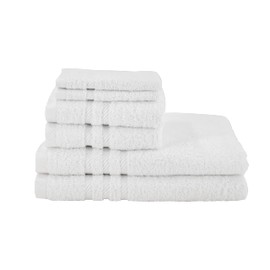 Eden Textile Hotel Bath Towel Set for AirBnB, Inns and Spas, Soft and Durable, 100% Cotton in White Patricia Set of 2 Bath Towels, 2 Hand Towels, 2 Washcloths