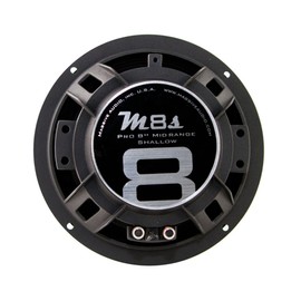 Massive Audio M8S MS Series. 8 Inch, 300 Watts, 4 Ohm Pro Audio Midrange Shallow Mount Speaker for Cars, Stage and DJ Applications. Sold Individually.