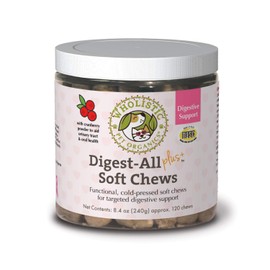 Wholistic Pet Organics Digest-All Plus: Probiotic Enzyme Dog Supplement Soft Chews - Dog Probiotic + Prebiotic for Digestive Support, Diarrhea,