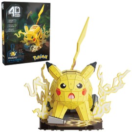 4D Build, Pokémon Pikachu 3D Model Kit, Pokémon Figure, Kanto First Partner Collection, Desk Décor, 201 Pieces, for Ages 12 & Up