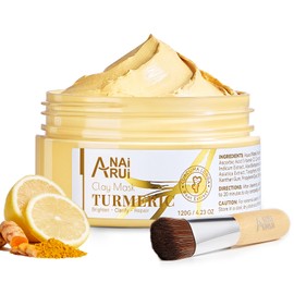ANAI RUI Mascarilla Facial Con Vitamina C Con Cúrcuma Y Arcilla De Caolín Para Manchas Oscuras, Piel Opaca, Mascarilla Facial Para Refinar Los Poros  