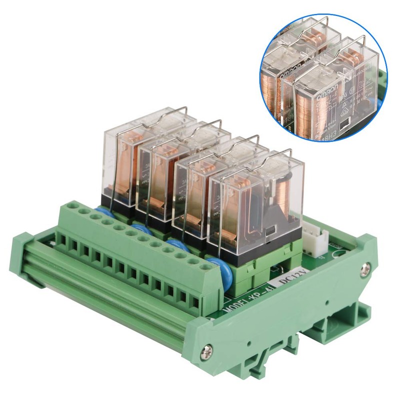 4 Channel Relay DIN Rail Mount 16A Power Relay Interface