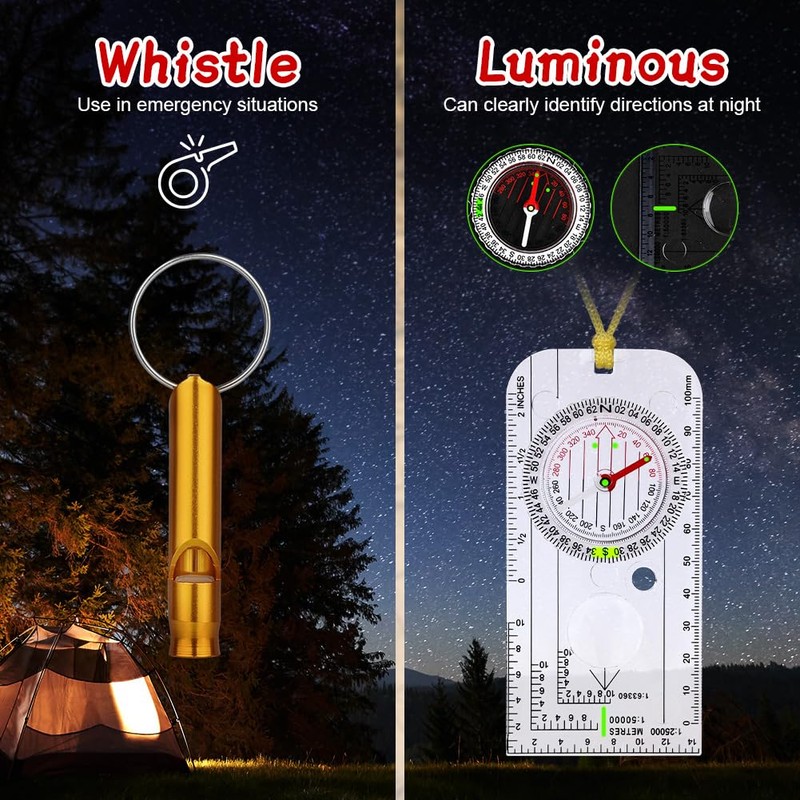 Flintronic Navigation Compass, Hiking Compass with Luminous Function, Waterproof Pocket