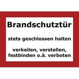 Pack of 10 Fire Door Stickers 21 x 15 cm Sign, Notice Sticker, Always Keep Closed, Wedge, Adjust, Prohibited