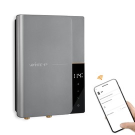 Tankless Water Heater Electric 8KW 240V, On-Demand Instant Endless Hot Water Heater, LED Temperature Display and WIFI Control, Self-Modulating Energy Efficiency, Space-Saving Design WINTEMP