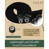 Ugeat 22 Inch Microloop Hair Extensions Real Human Hair Black