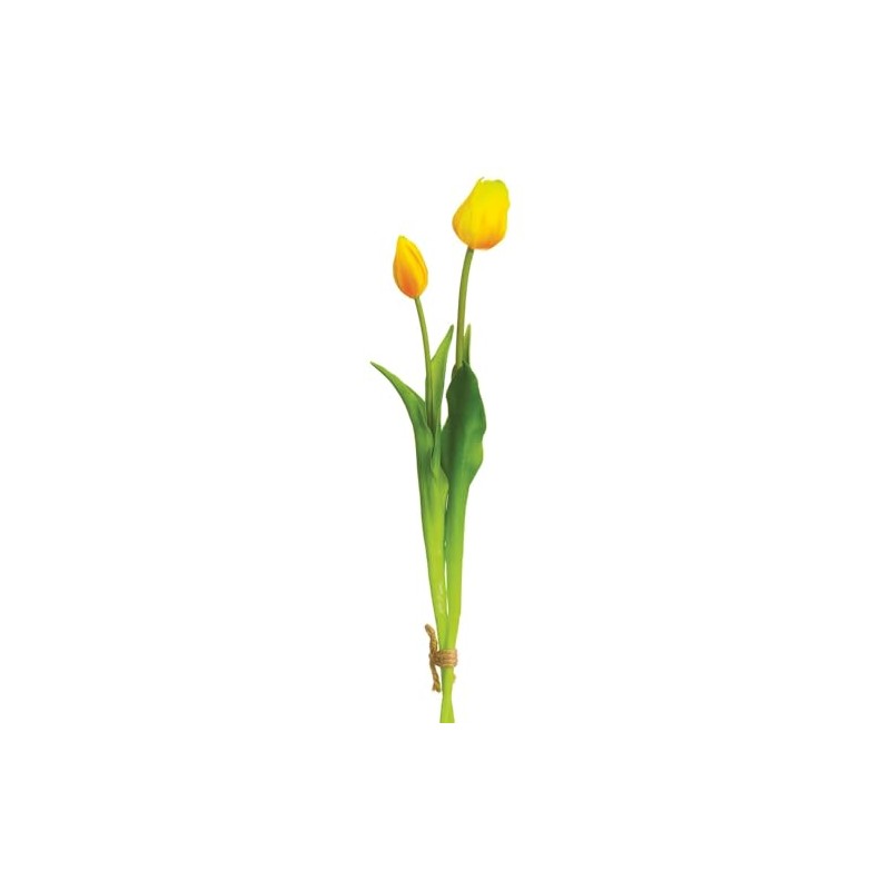 18.5" Tulip Silk Flower Stem Bundle -Yellow (Pack of 12)