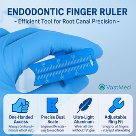 Finger Ruler Endodontic Measuring Ring by VASTMED | Endodontic File Ruler Dental Root Canal Measurement Instrument | Metal Ring Ruler Dentist Instruments (1, Blue)