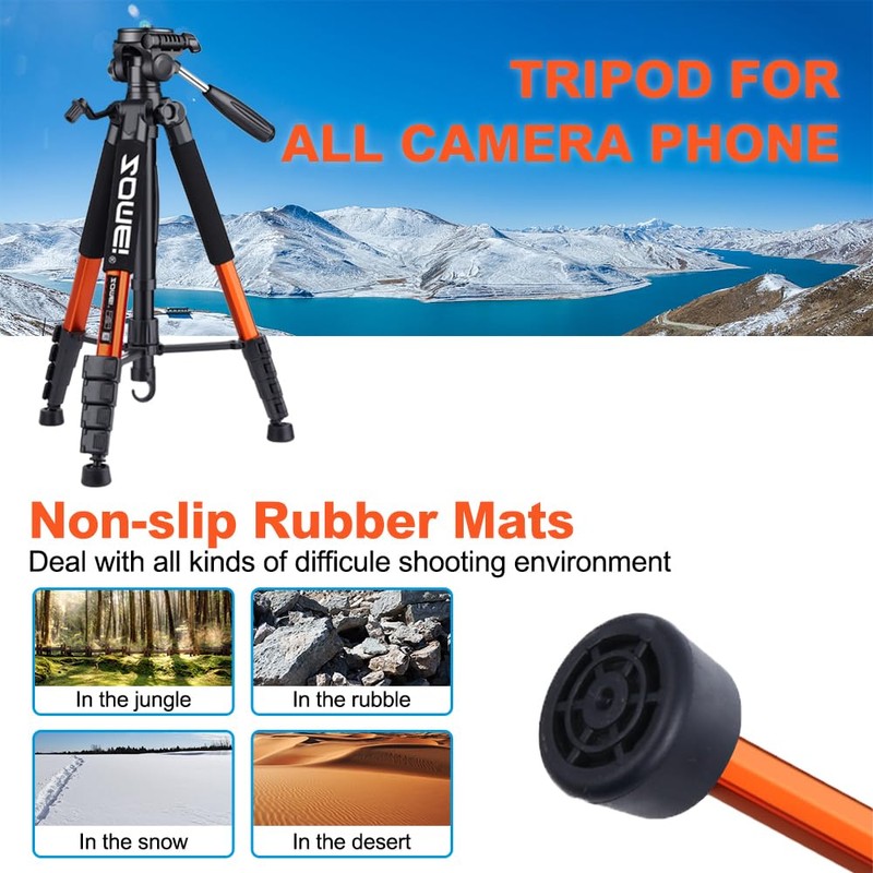Tripod Camera Tripods, 74" Heavy Duty Tall Camera Stand Tripod
