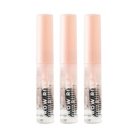 Ruby Rose Brow Rise Gel para Cejas Fijador Transparente Pack 3 Piezas | Sin Residuos Blancos | Efecto Natural | Larga Duración | Cepillo Doble Precisión
