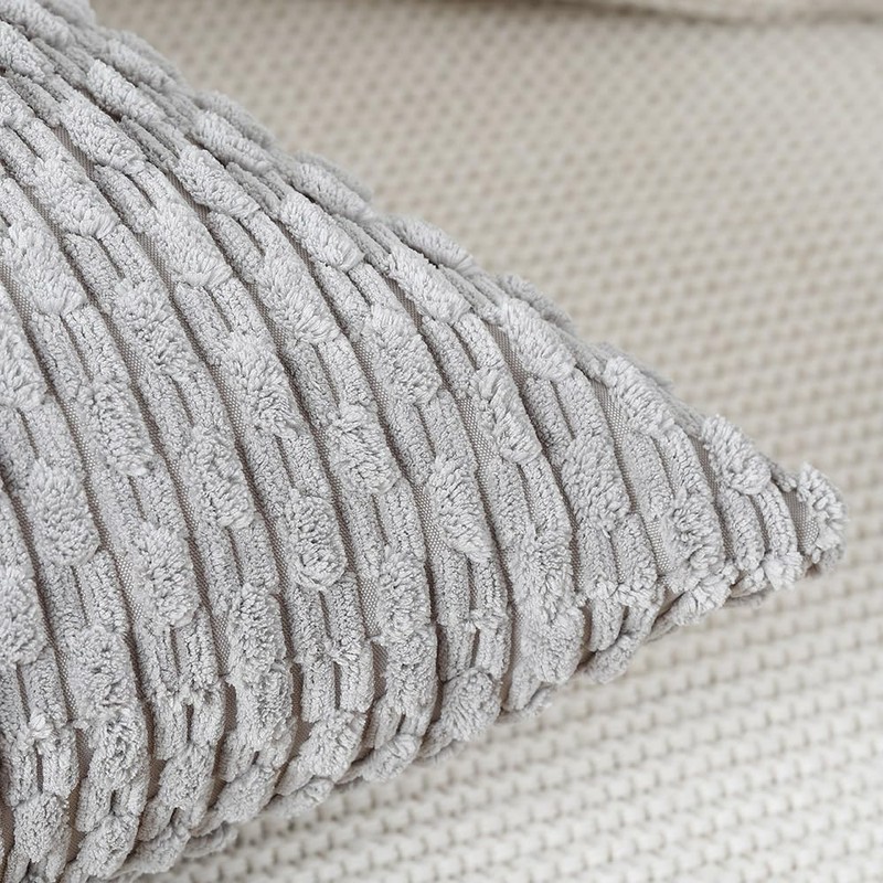 Madizz Pack of 2 Boho Corduroy Cushion Covers 12x20 inch,