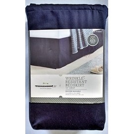 Threshold, Wrinkle-Resistant Bedskirt, Xavier Navy, CAL-KING