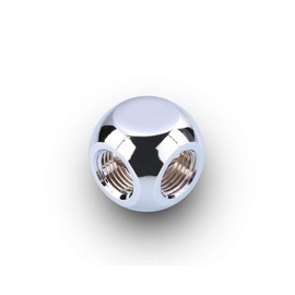 Bykski G 1/4in. Female 3-Way T Adapter Block (B-TE3-X) - Silver