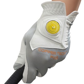 Copper Tech Woman's Golf Gloves (White/Silver, Md to Lg One Size Fit Most, Right)