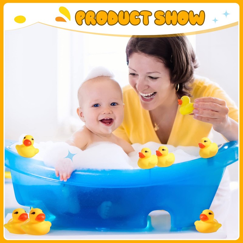 Teling 200 Pcs Mini Rubber Ducks in Bulk Yellow Tiny