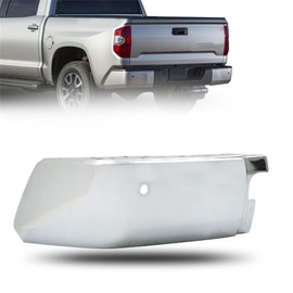 WFLNHB Chrome Steel Rear Left Side Bumper End with Parking Aid Sensor Holes Replacement for 2014-2021 Toyota Tundra 521520C040 TO1104124