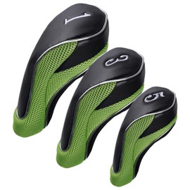 Andux Golf Velcro Driver Headcovers Wood Headcovers 460cc with Interchangeable Number Tags Set of 3 MT/MG13 (Green)