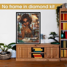 Bimkole 5D Diamond Art Kits for Adults Woman with Sewing Machine, Full Drill DIY Rhinestone Embroidery Set Paint with Diamonds Art Cartoons by Number Kits Cross Stitch Home Wall Craft Decor 12x16 Inch