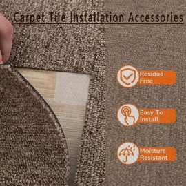 Carpet Tile Tape, 4" x 4"Carpet Square Adhesives Tabs That Creates a Floating Floor 300 tabs per Pack